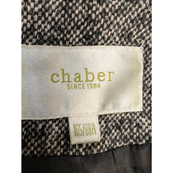 Chaber Wool Mulberry Silk Embroidered Tweed Longline Coat Gray Blue Size S - Picture 7 of 12